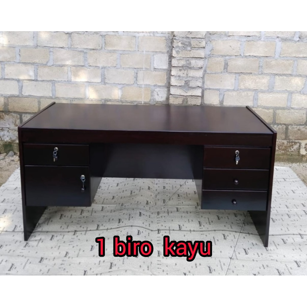Meja Kerja | Meja Tulis Kayu 1/2 biro / 1 Biro Full Padu