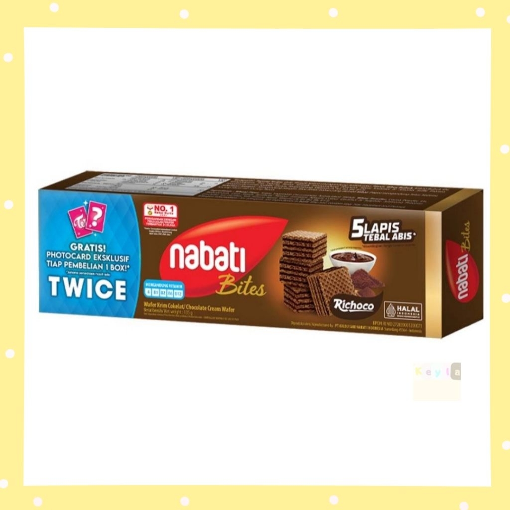 

Nabati Richoco Bites Wafer Krim Cokelat 135g