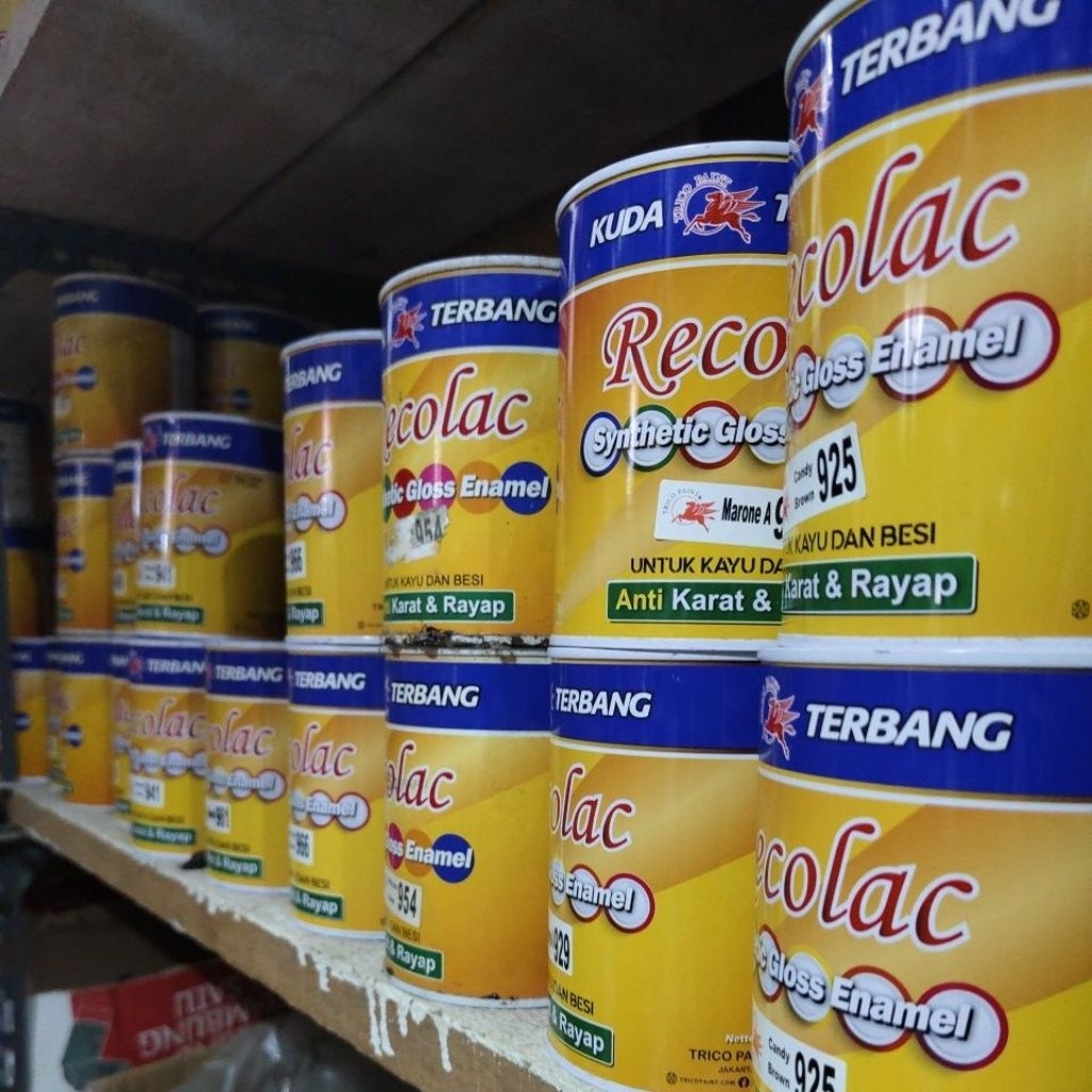 CAT KAYU DAN BESI RECOLAC KUDA TERBANG/vim 1KG(0.8net) .