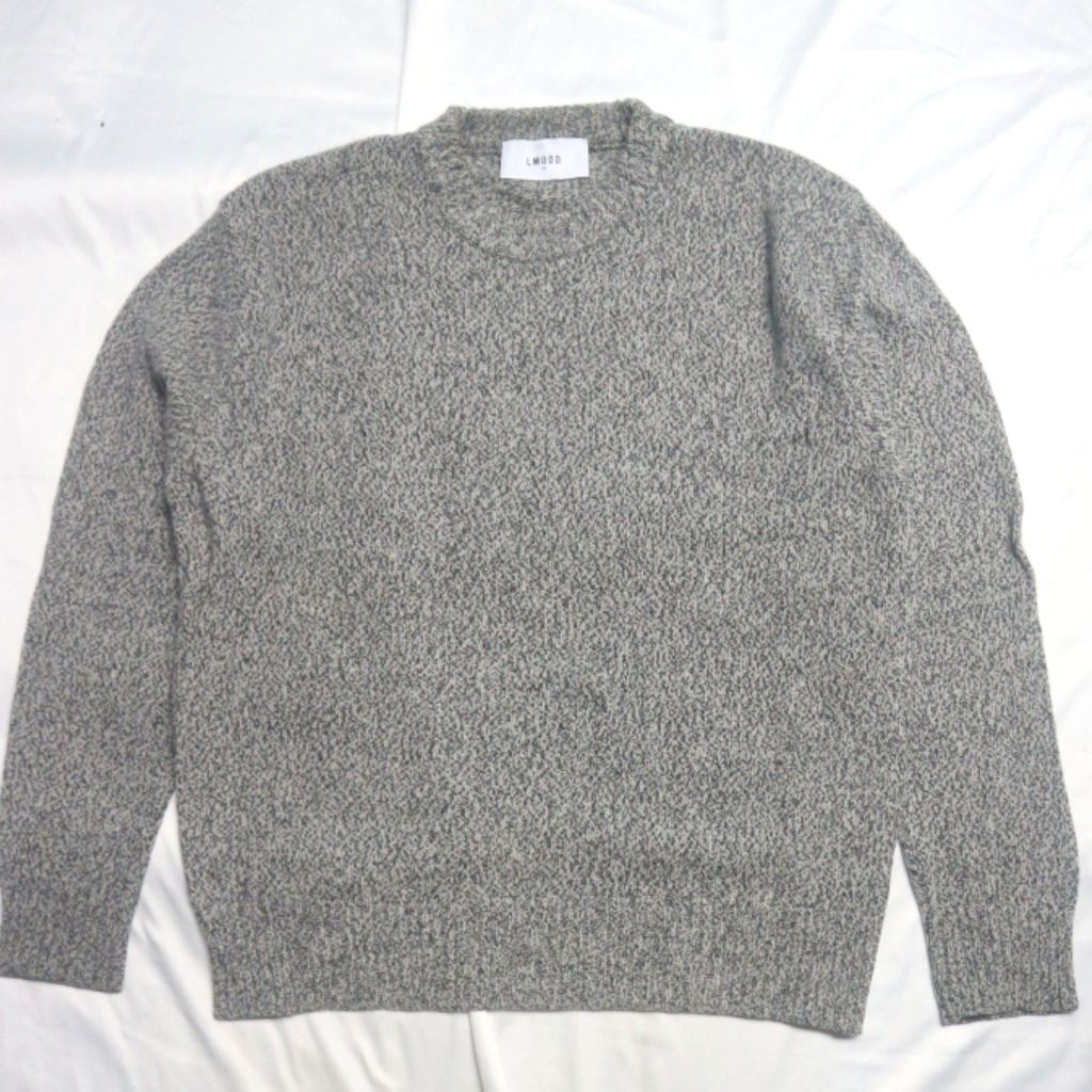 LMOOD WHIHWANG Gradasi Abu Hitam Wool Knit Knitwear Sweater Sweatshirt Crewneck Rajut Jaket