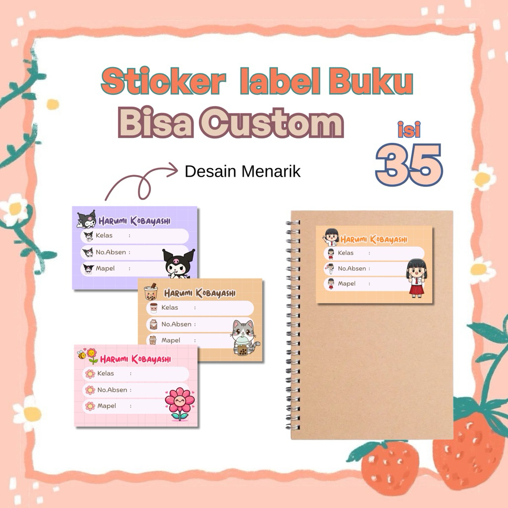 

STICKER BUKU SEKOLAH CUSTOM ANAK SD/TK/SMP