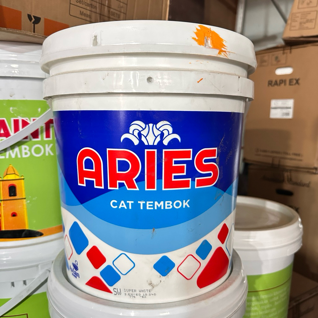 Cat Tembok Aries Putih (20 Kg) / Cat Aries Kambing 20kg / Cat Kiloan putih 20kg Aries / Cat putih