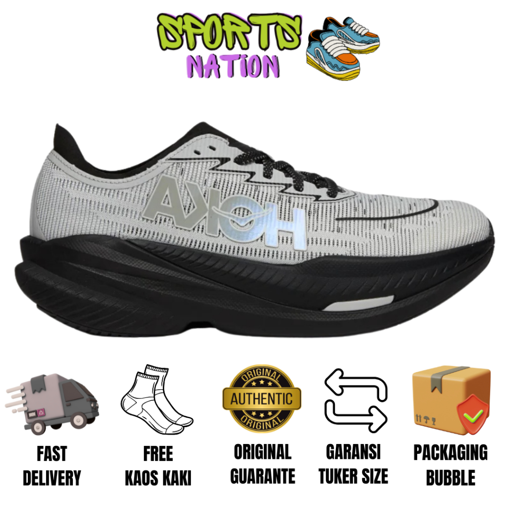 Sepatu Running Pria Hoka Original Hoka Mach X 2 Black Stardust Original