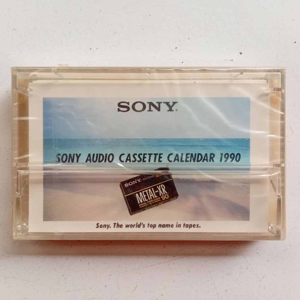 Kalender Sony Audio Cassette Calendar 1990 Made in Japan Segel Nos