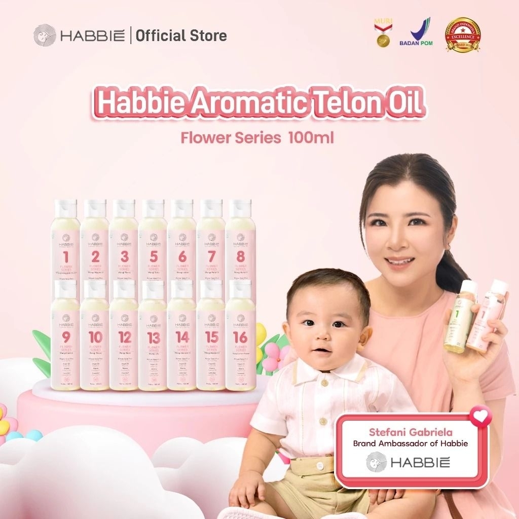 Minyak Telon Best Seller HABBIE 8 Sakura Flower Series 100Ml