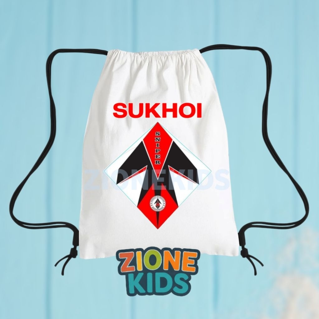 Tas Serut Anak Layangan Sukhoi Sniper Terbaru - Tas Anak Sekolah Mengaji Motif Layangan Sukhoi Grati
