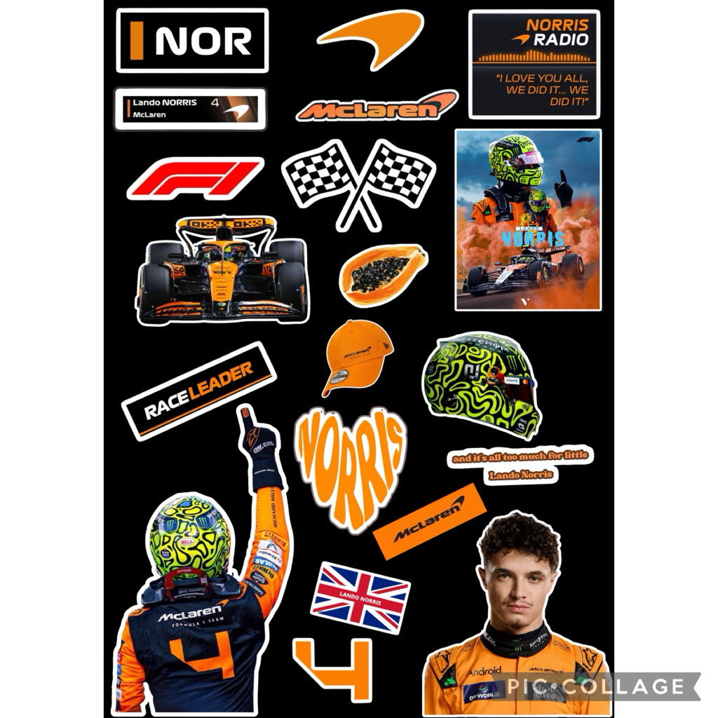 

Ver.2 Sticker Formula 1 Lando Norris | 20 Pcs Vinyl Waterproof