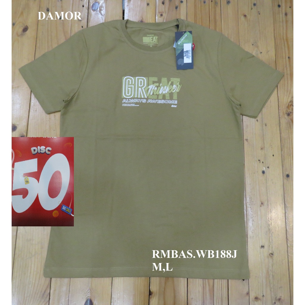DISCOUNT 50% KAOS OBLONG PRIA SLIMFIT BRAND ORI MEREK DAMOR ART : RMBAS.WB188J PRICE Rp.231.900
