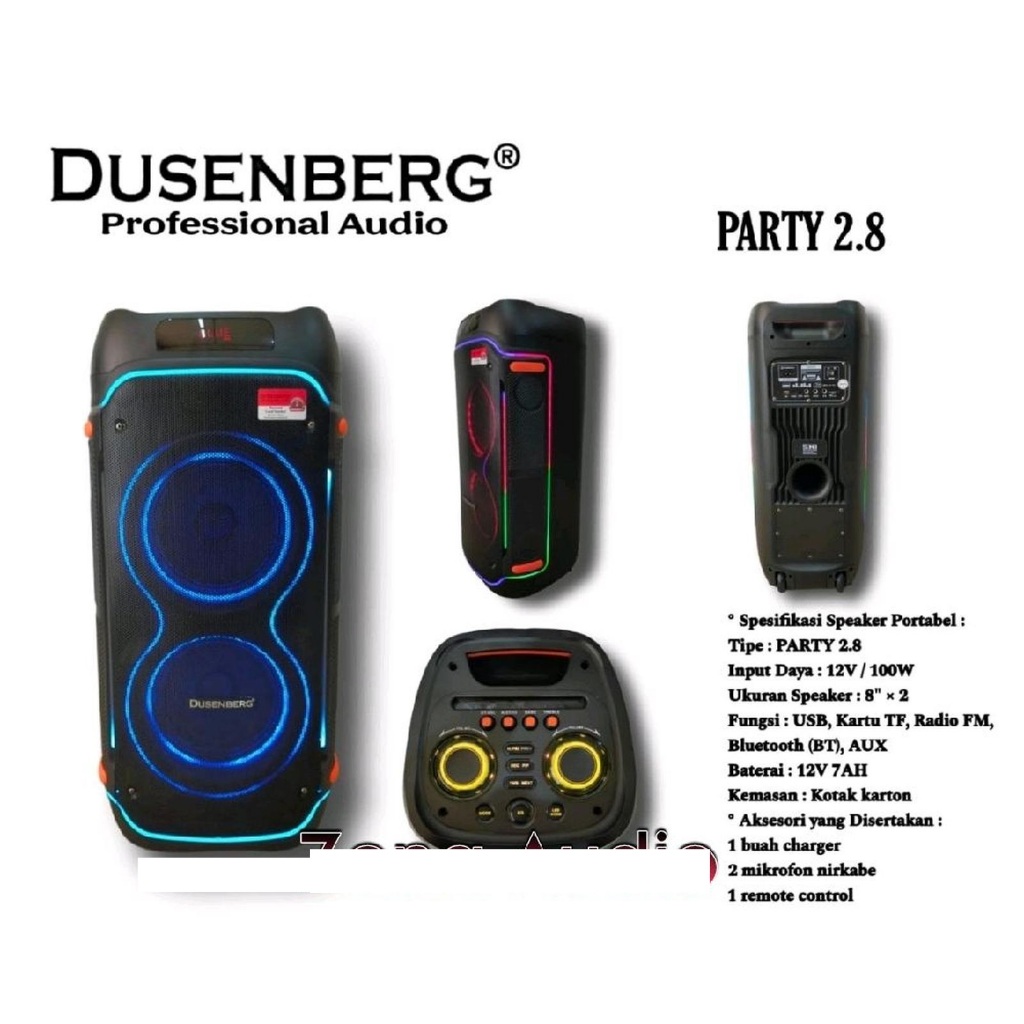 Dusenberg Speaker Portable Wireless Party Box 2.8 Dusenberg Double Original