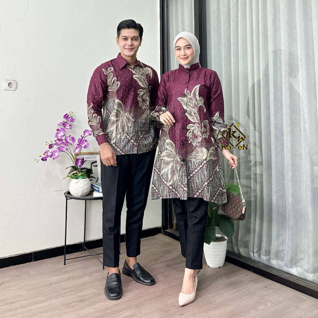 Batik Couple | Batik Couple Modern | Baju Batik Couple | Batik Tunik Couple / Batik Couple Katun Hal