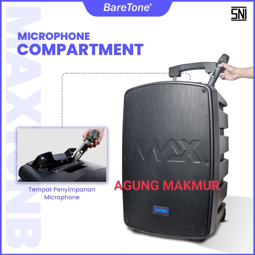 Speaker Portable Baretone MAX15NB Original 15 Inch - Speaker Aktif Baretone 15 Inci Max15nb 15 Inci 