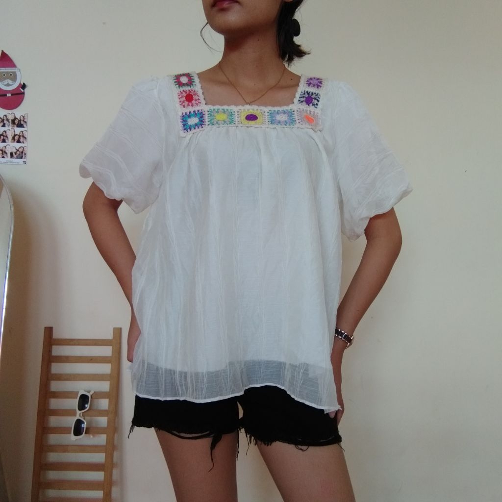 Blouse Putih Lengan Balon Baju putih wanita