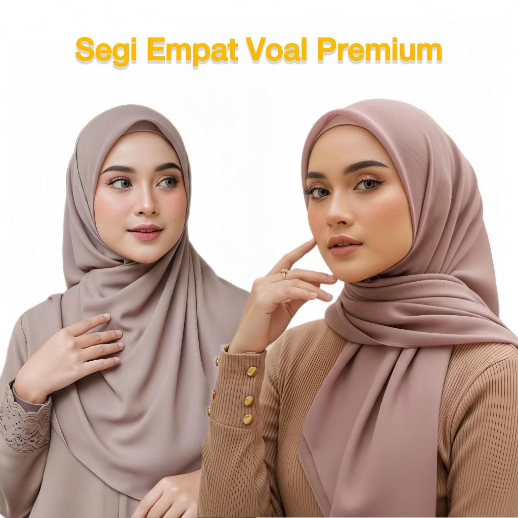 KERUDUNG SEGI EMPAT POLOS VOAL ULTRAFINE PREMIUM SUPERFINE HIJAB AUTHENTISM  VOAL ARABIAN DUBAI