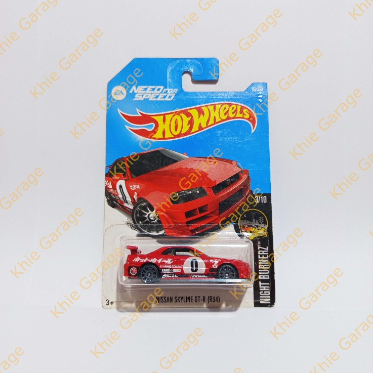HotWheels Hot Wheels Nissan Skyline R34 Merah GTR GT R BNR34 Tampo 0 Need For Speed Red 2016