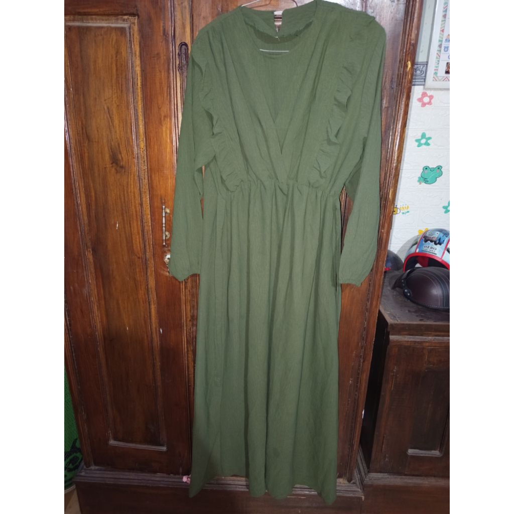 dress crincle warna army