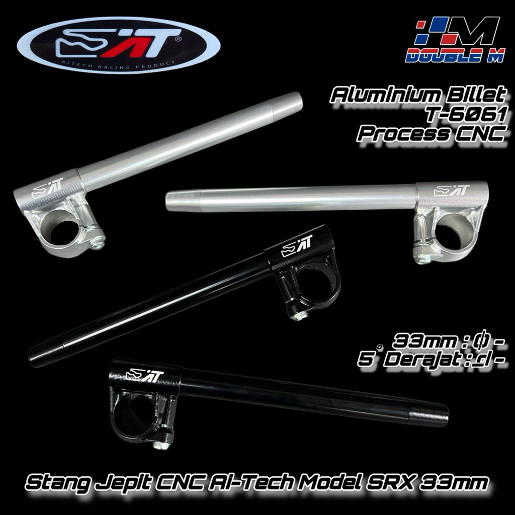 Stang Jepit CNC AiTECH Model SRX As 33mm Handle Bar Kawasaki Ninja R RR SS ZX 150