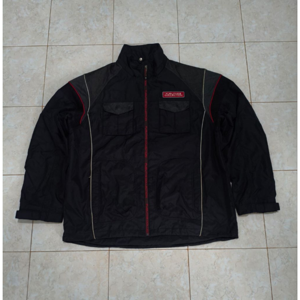 JAKET RIDER Fu Bu JUMBO HITAM MERAH NO HOODIE