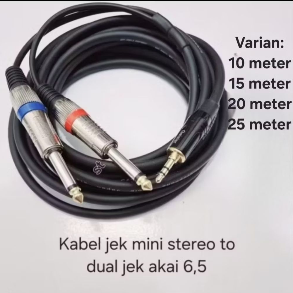kabel audio jek hp leptop Ke mixer 10 15 20 25 METER