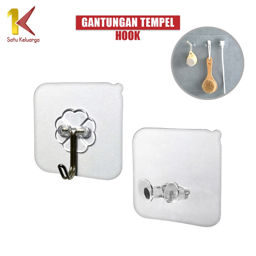 Satu Keluarga Gantungan Tempel Hook Magic Sticky Plug C124 Gantungan Baju Hook Dinding Kamar Mandi