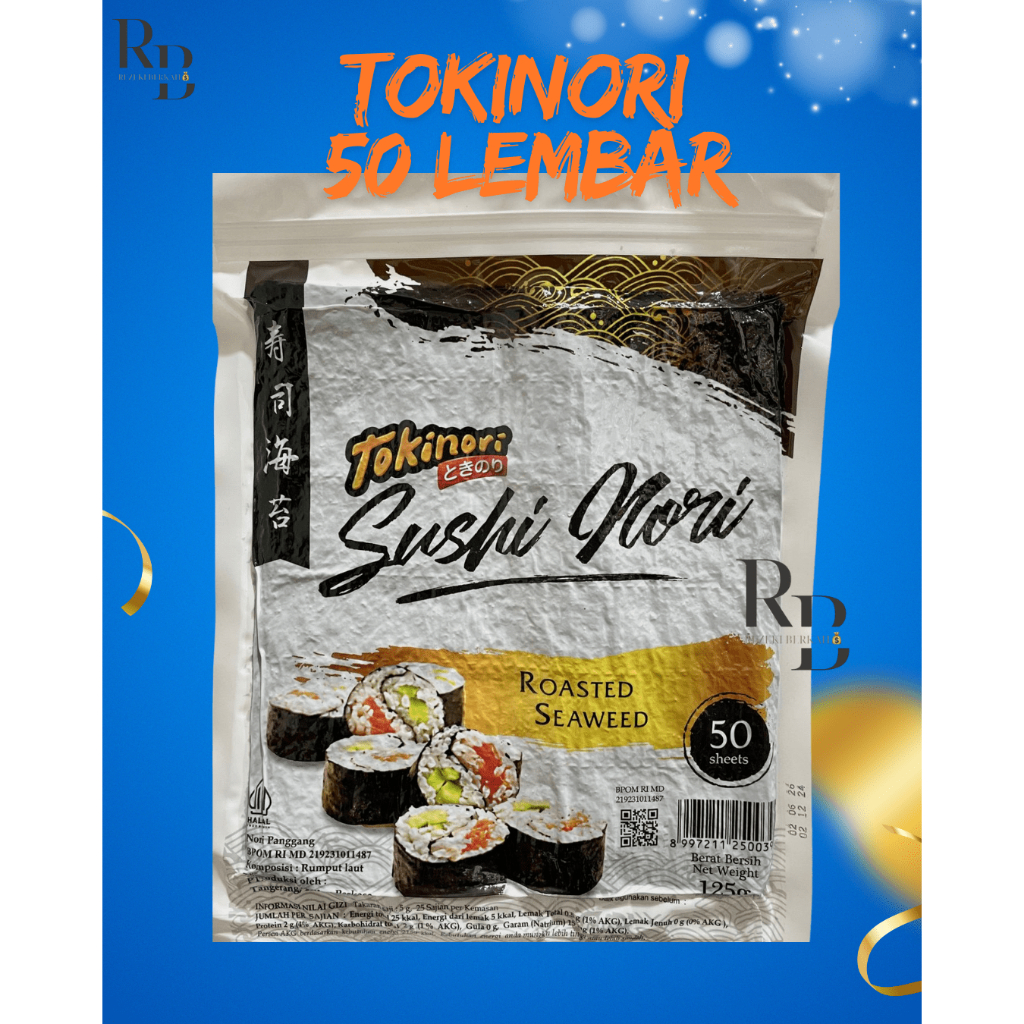 

Sushi Nori Seaweed Rumput Laut Panggang / Sushi Nori Sakao HALAL 50/10 Sheets/lembar / tokinori / java nori / daechun / takokaya / herring / kankoku