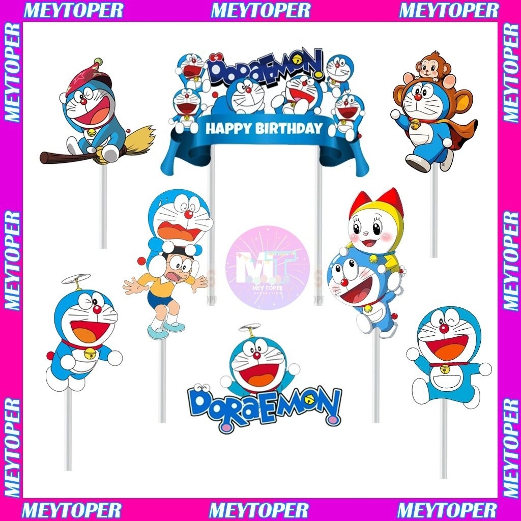 

Toper cake DORAEMON/Hiasan kue DORAEMON/happybrithday/Toper kue ulangtahun karakter DORAEMON/Toper/Hiasan kue ulang tahun
