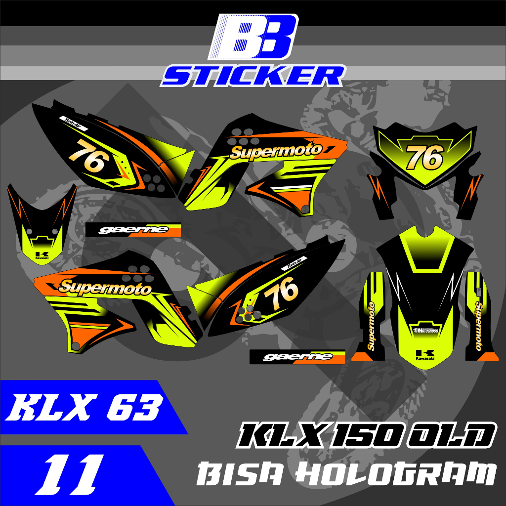 Striping KLX Lama Stiker KLX OLD KLX 150 SPAKBOR BELAKANG PENDEK  KLX 63 RACING