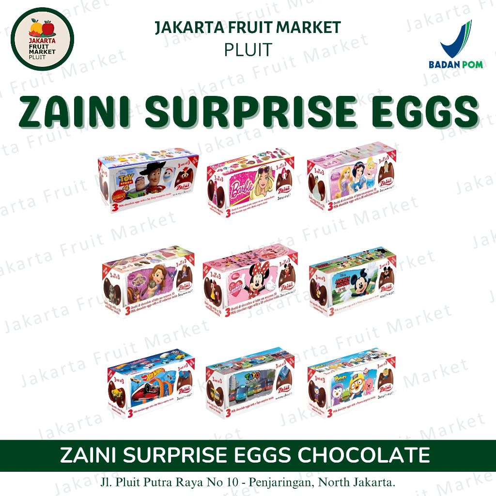 Cokelat Zaini Surprise Eggs Chocolate Isi 3