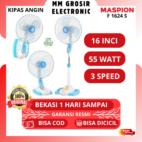 MASPION KIPAS ANGIN BERDIRI 16 INCI 1624 S 1624S STAND DESK WALL FAN GARANSI RESMI BEKASI MURAH