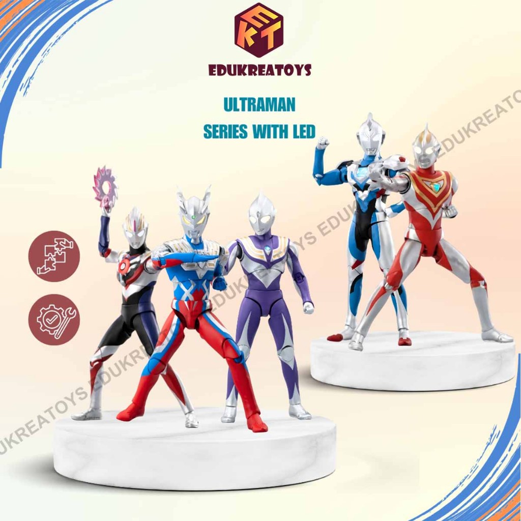 Mainan Action Figure Ultraman Gaia Orb Zero Zeta Tiga Zd toys ada stand base