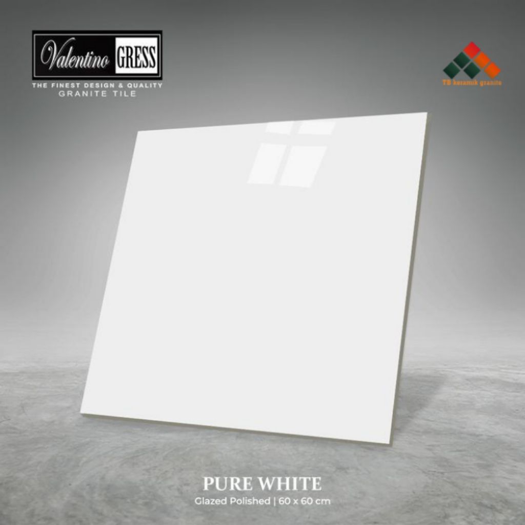 Granite 60x60 Pure White Valentino Gress | Glazed Polished | KW 1 Export