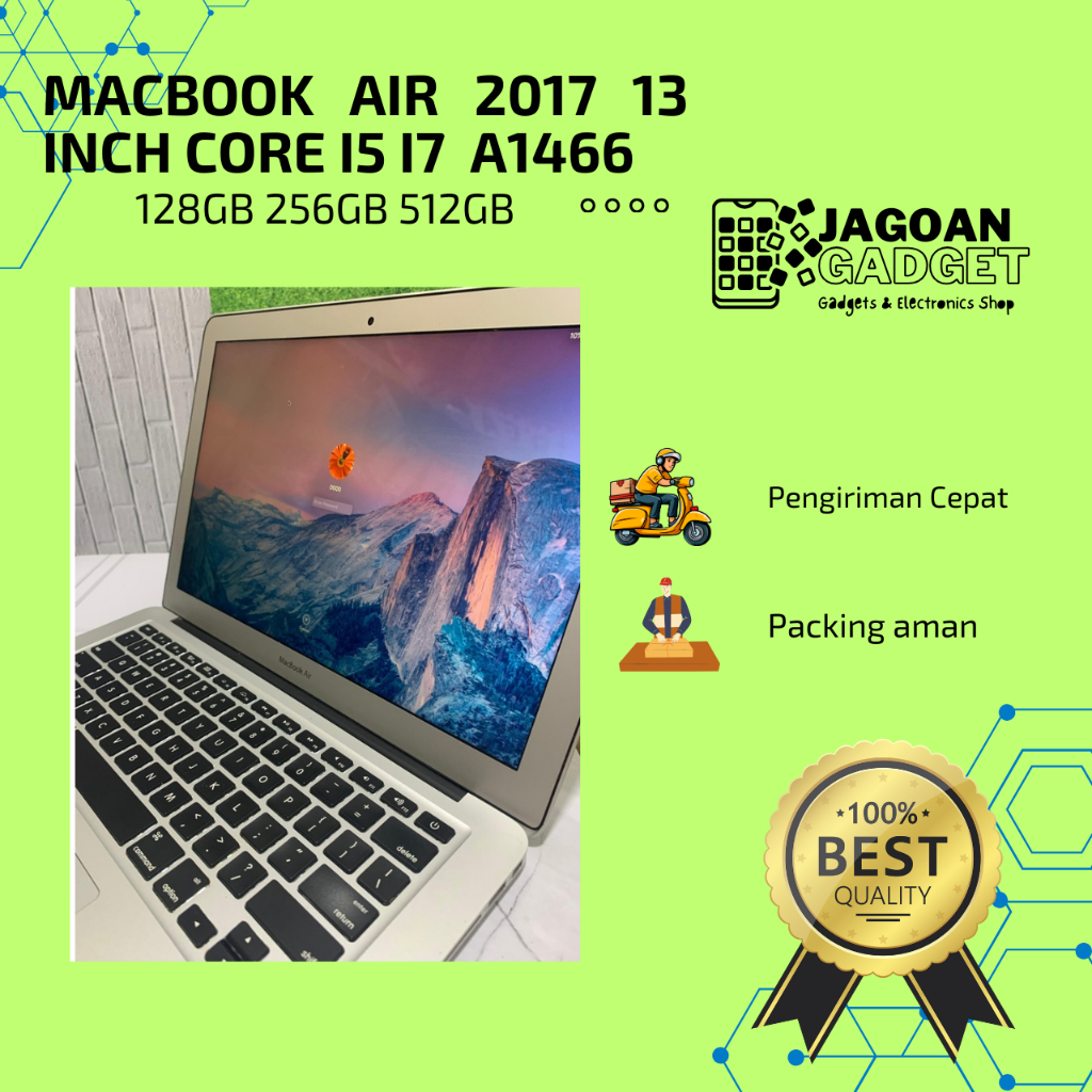 Macbook Air 2017 13 Inch Core i5 i7  A1466 128GB 256GB 512GB SECOND ORIGINAL | JAGOAN GADGET