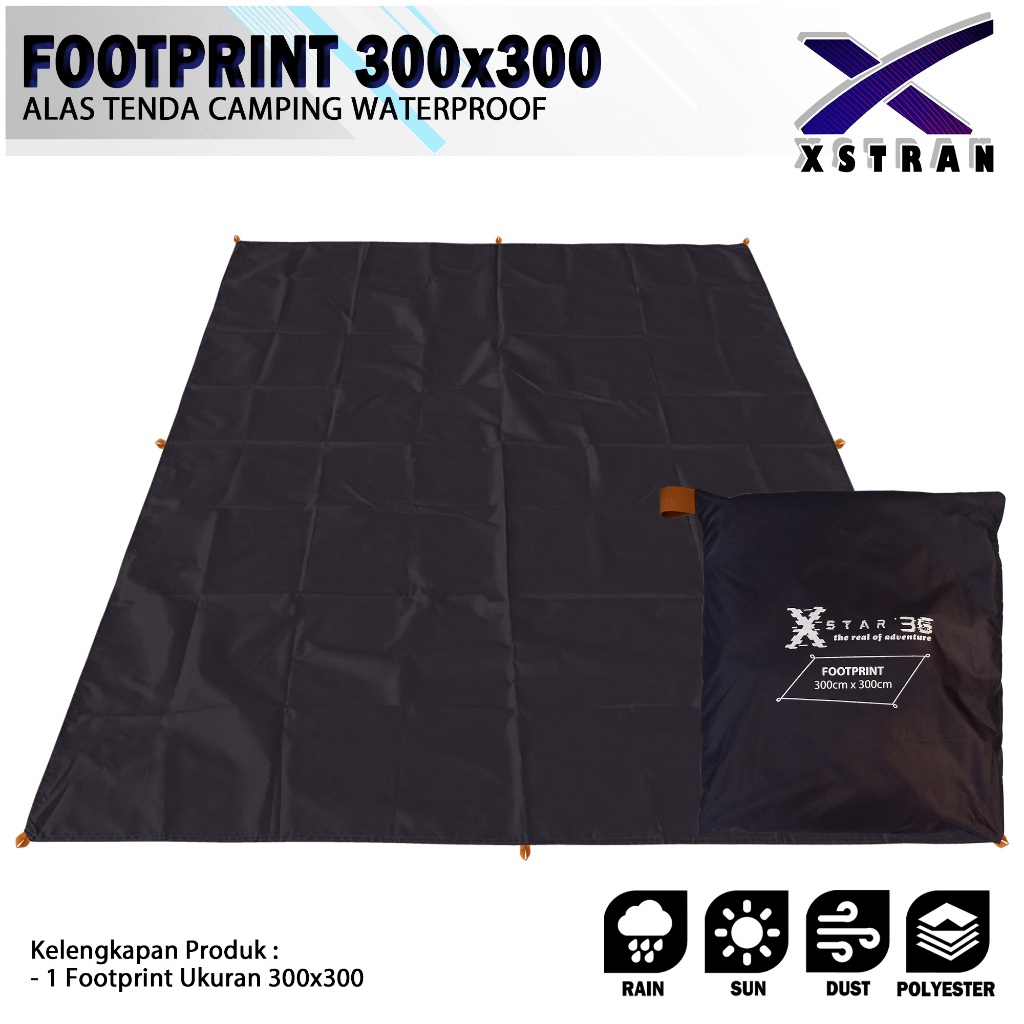 Footprint Ukuran 300x300 Alas Tenda Camping Outdoor Waterproof