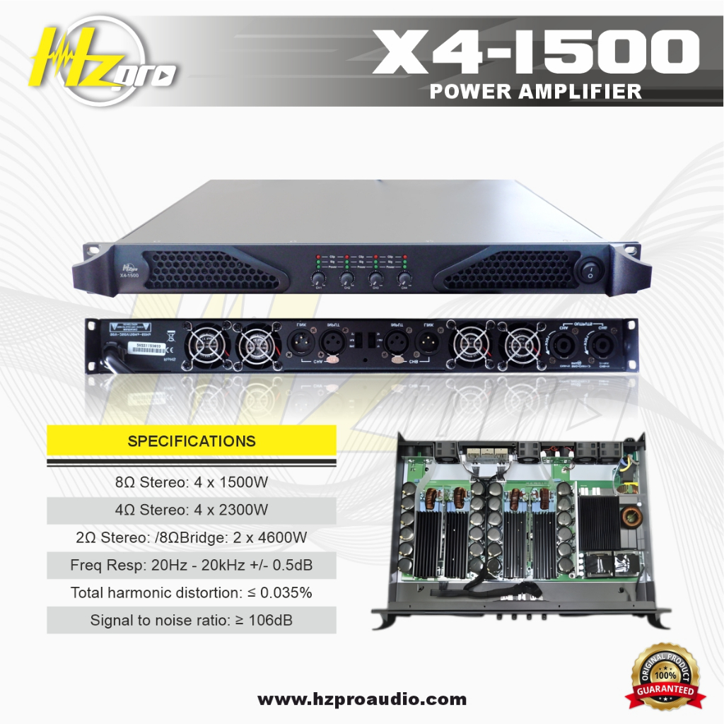 POWER AMPLIFIER HZ PRO X4-1500 ORIGINAL (4X1500 WATT)