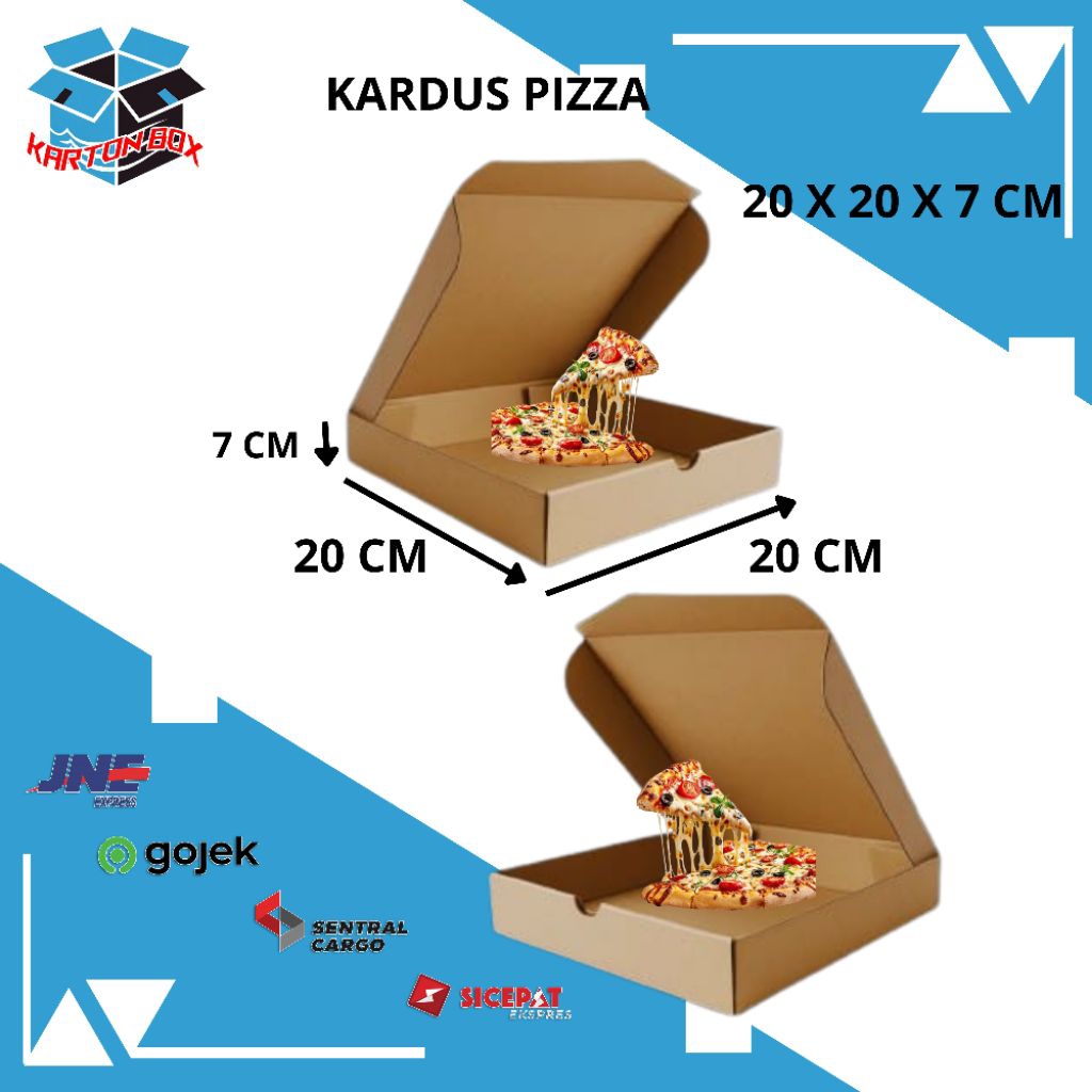 Kardus Box Pizza 20x20x7 Kardus Kemasan Pizza Die Cut/Kardus Pizza Polos/Kardus Pizza