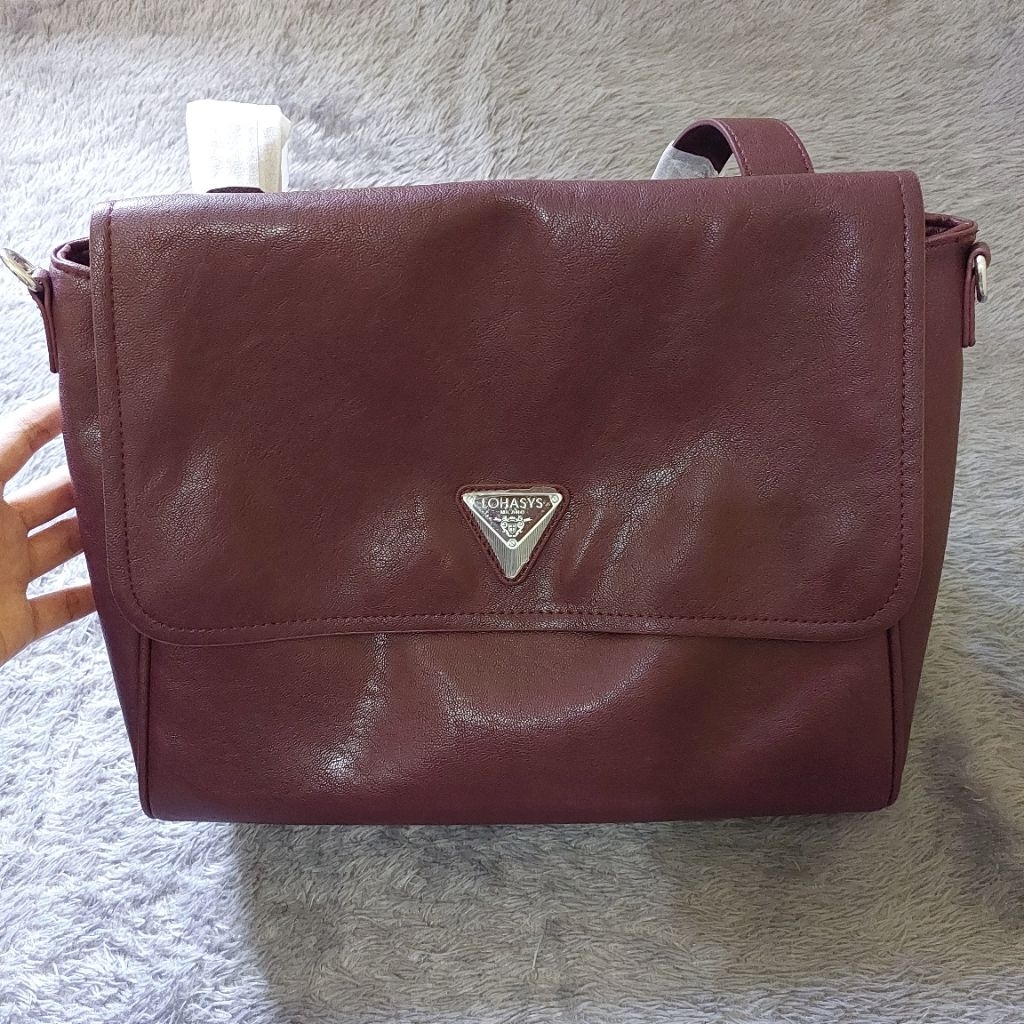 Tote Bag Lohasys - Burgundy | Tas Tote Kulit Domba