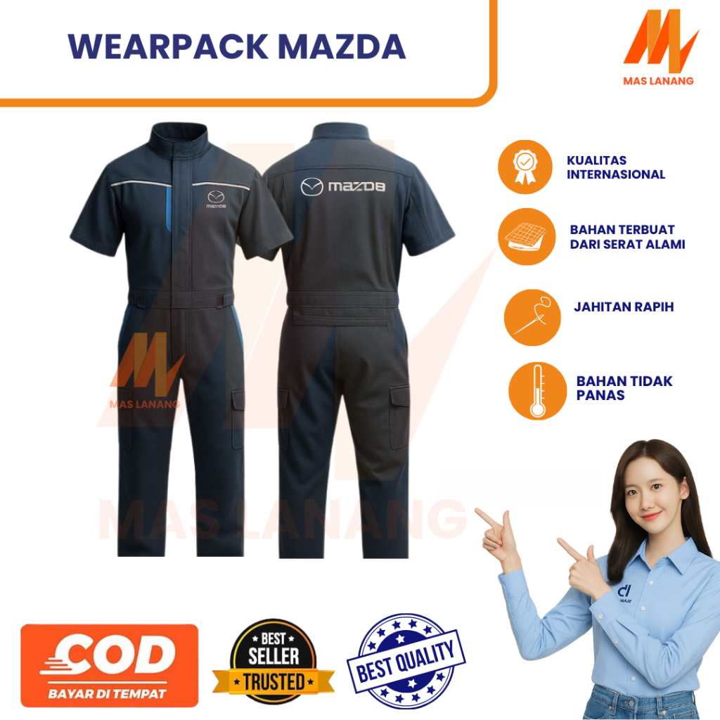 Wearpack Standar Mazda | Seragam Mazda | Wearpack Mazda | Seragam Mekanik Bengkel Pria