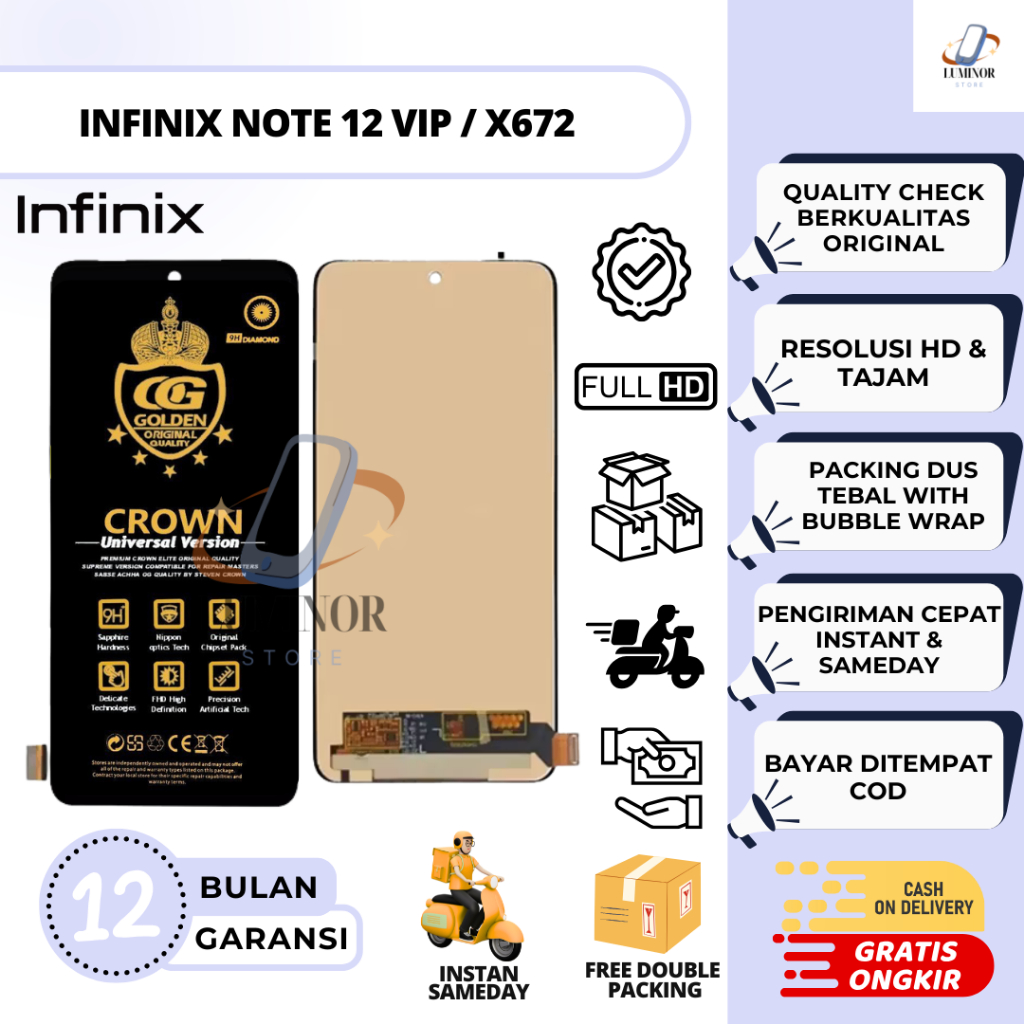 LCD INFINIX NOTE 12 VIP / X672 ORIGINAL FULLSET COMPLETE