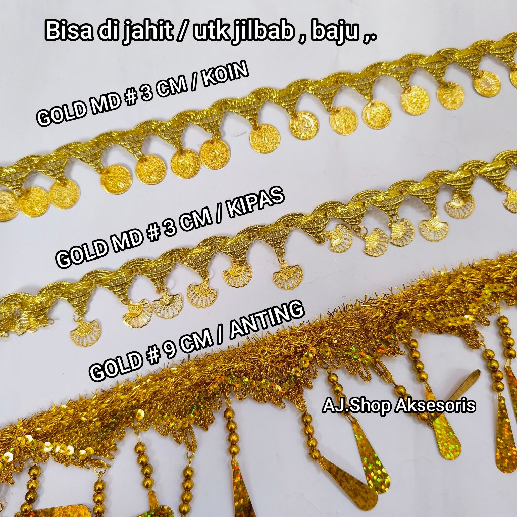 RONCE KOIN , RENDA MAHKOTA  KOIN EMAS , GOLD ANTING PERPCS