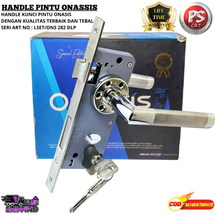 Set Handle Kunci Pintu Onassis Tebal Kualitas Terbaik / Handle Kunci Pintu Pisah Srainless Steel Kua