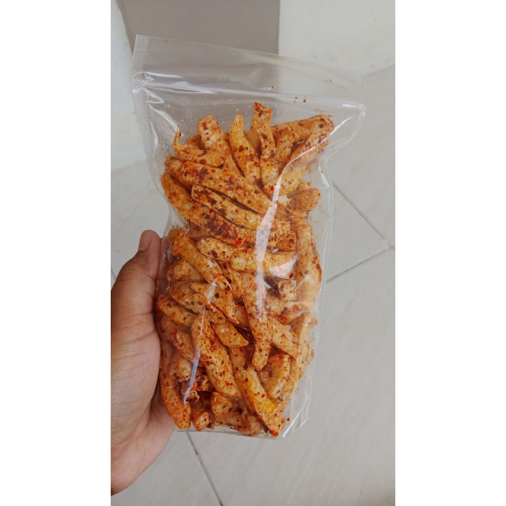 

Basreng Stik Pedas 100 gram (standing pouch) / Basreng Stik Asin 100 gram/ Basreng Homemade