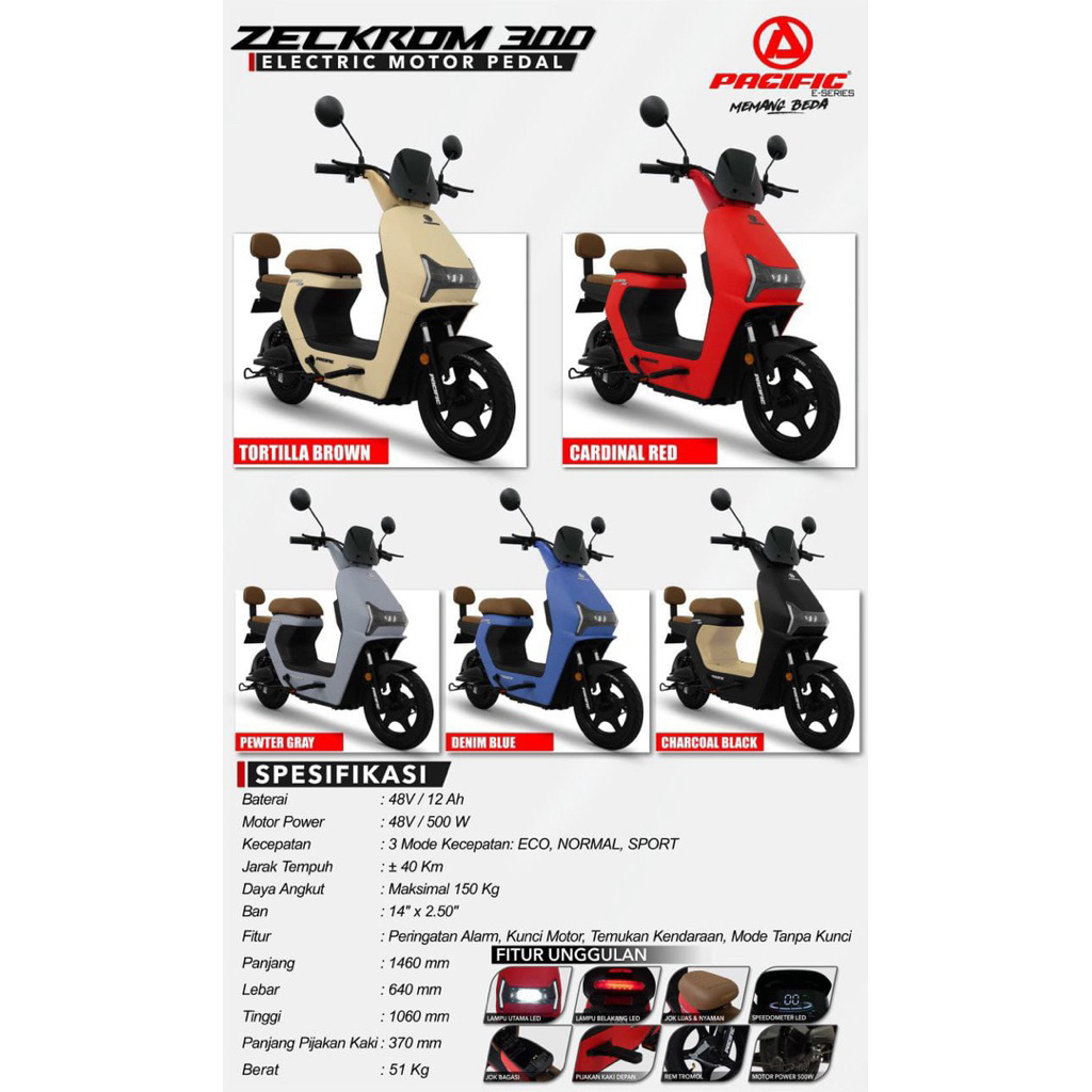 Sepeda Listrik Pacific Zeckrom 300
