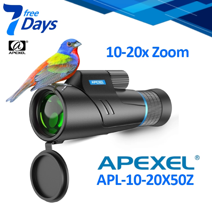 APEXEL 10-20X50 Zoom Monocular Teropong Monokular BAK4 Waterproof Adjustable - APL-10-20X50Z