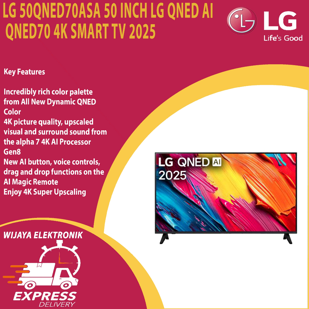 LG 50QNED70ASA 50 Inch LG QNED AI QNED70 4K Smart TV 2025