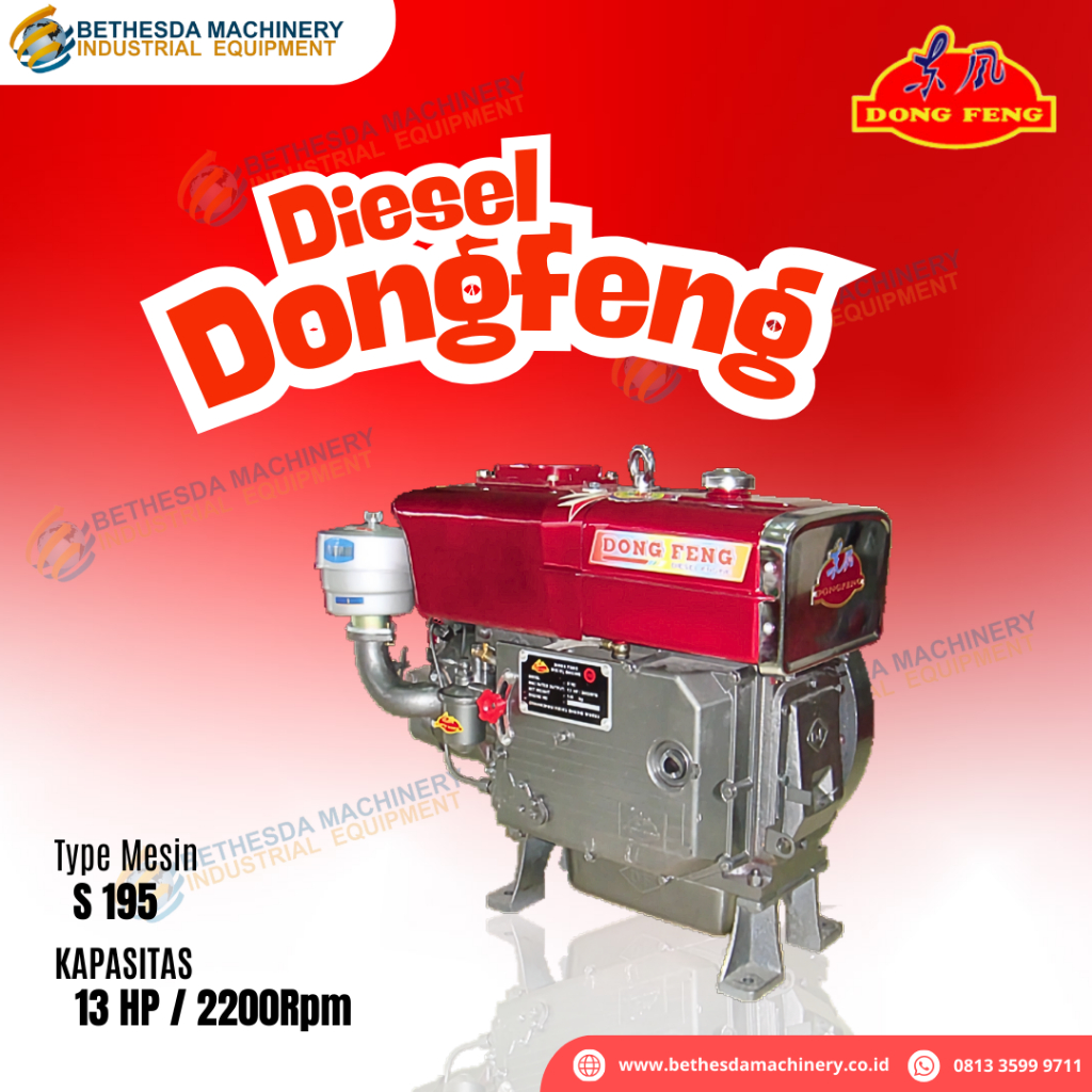 Mesin Penggerak Dongfeng 13 Hp / 13HP Diesel Engine Dong Feng S 195