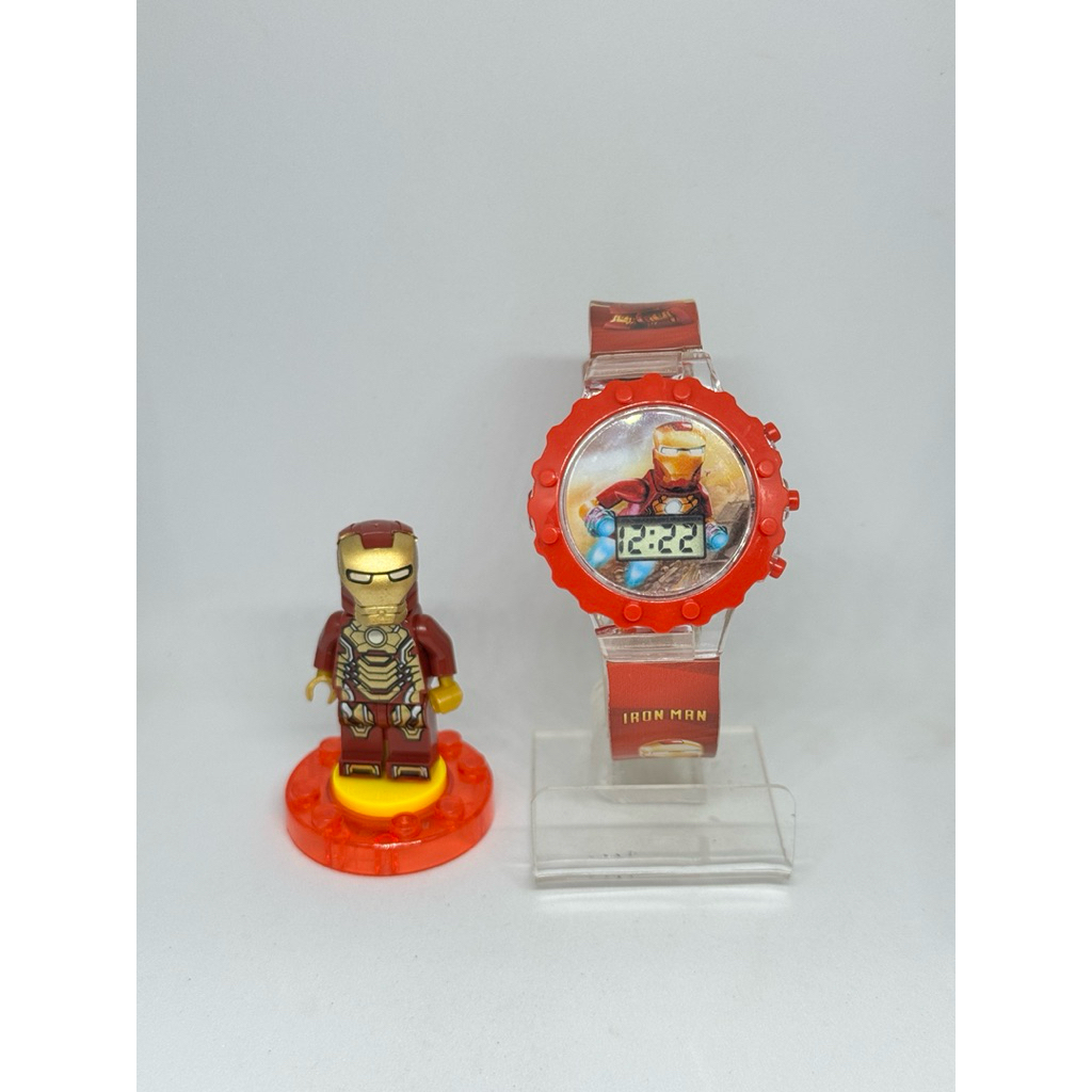 NEW COD Jam Tangan Anak LED Musik Lampu Bonus Figur Mini Spiderman Ironman Little Pony Princess Froz
