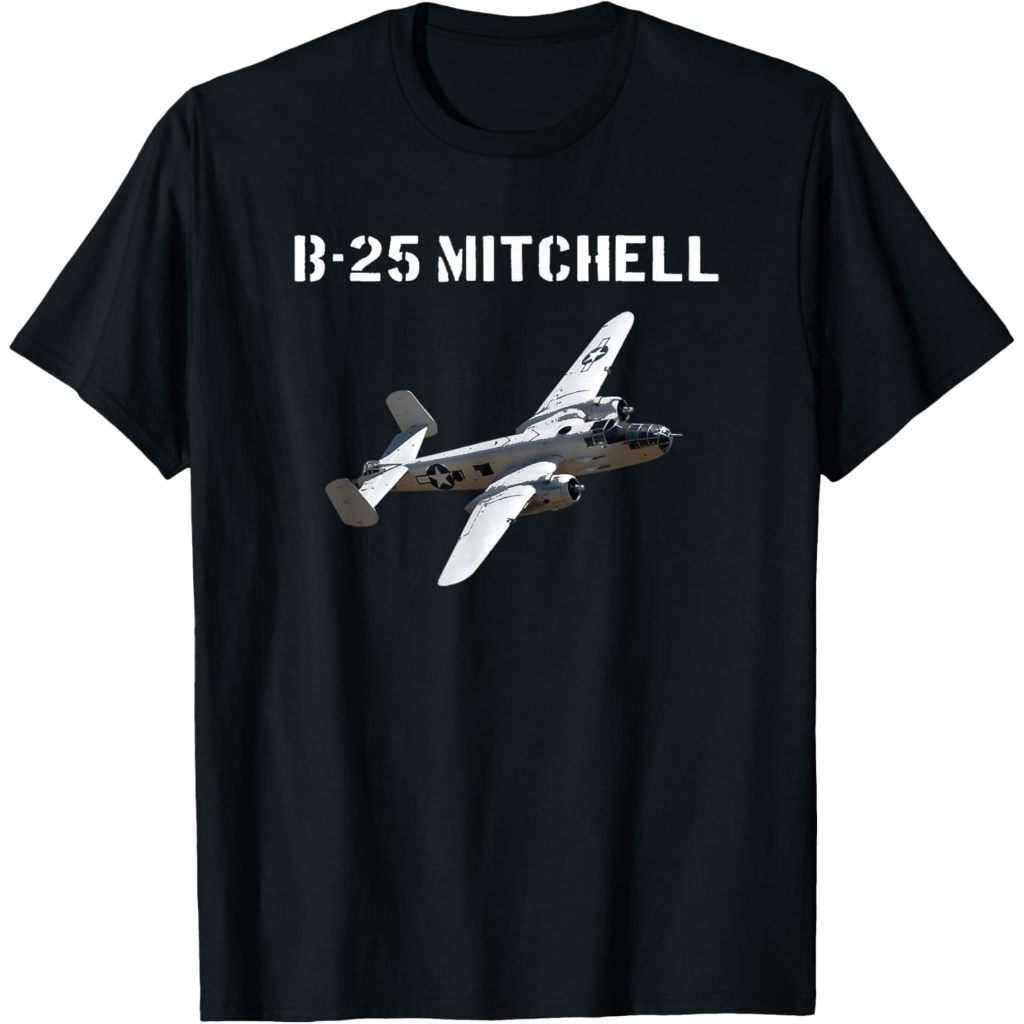 Baju kaos anak B-25 Mitchell Bomber Plane WW2 Vintage Tshirt T-Shirt