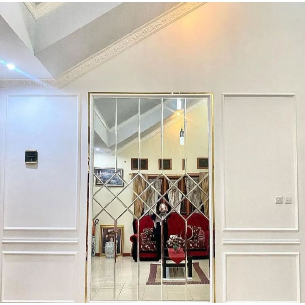 KACA CERMIN BEVEL TEMPEL DINDING WALL MOULDING
