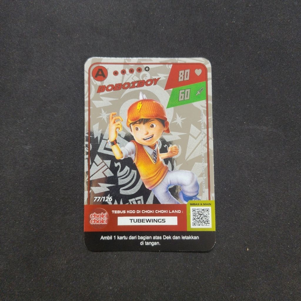 Kartu Rare Boboiboy Choki Choki Silver Card - Boboiboy (A Rank Card) (Monsta Galaxy Card x Choki Cho