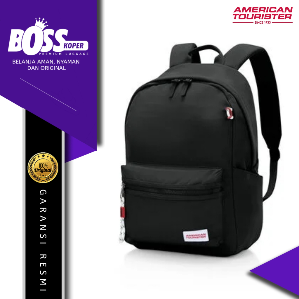 AMERICAN TOURISTER backpack tas ransel traveling pria casual with slipan trolly koper laptop 15 inch