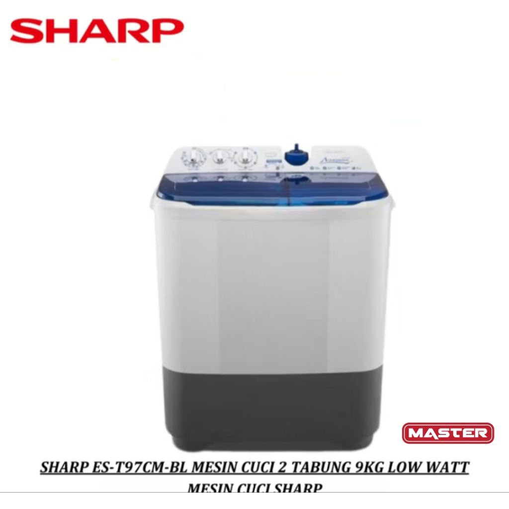 MESIN CUCI SHARP 9KG AQUAMAGIC ES-T97CM-BL